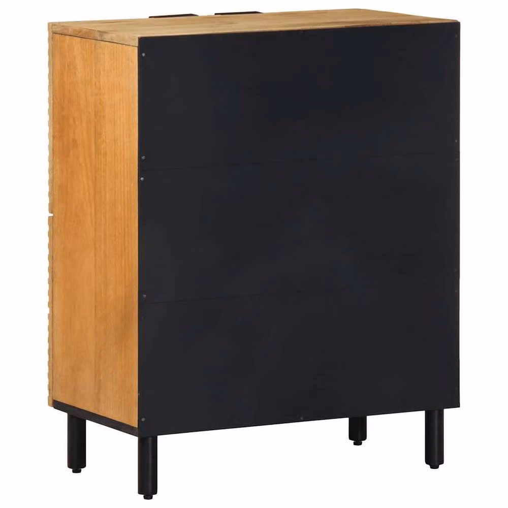 Berkfield Home Brown Mango Wood Modern Geometric Sideboard W/D/H: 60 x 33 x 75 cm – 4