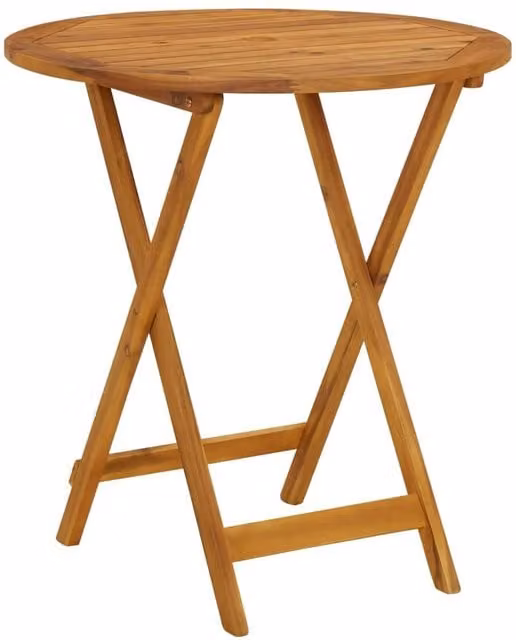 Berkfield Home Folding Garden Table in Brown Solid Oiled Acacia Wood, 70 cm – 1