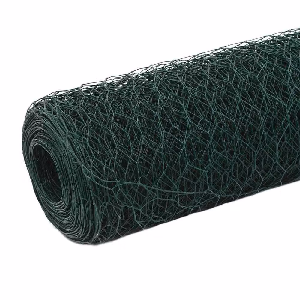 Berkfield Home Sturdy Steel Chicken Wire Fence with PVC Coating, Green, 25 x 1.5 m – 3