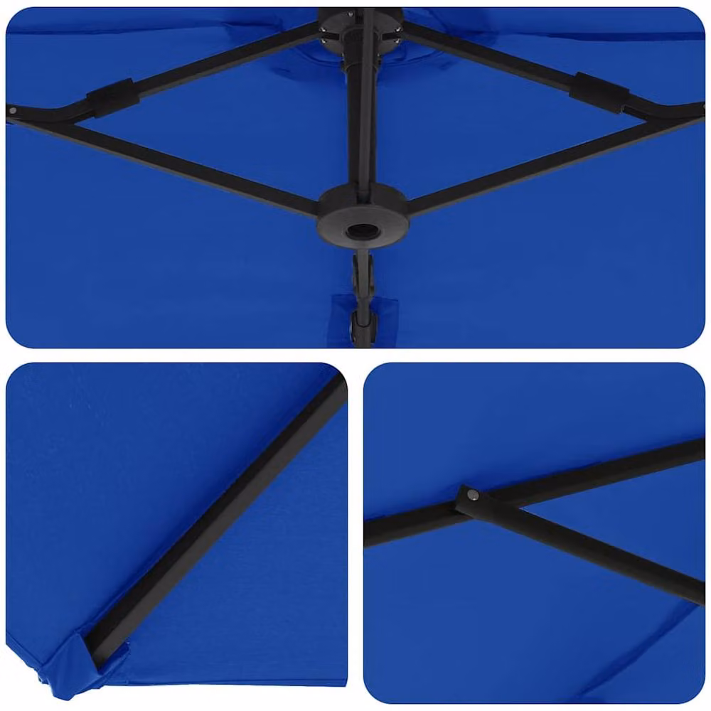 Berkfield Home Garden Cantilever Parasol in Azure Blue, W/D/H: 372 x 198 x 253 cm – 4