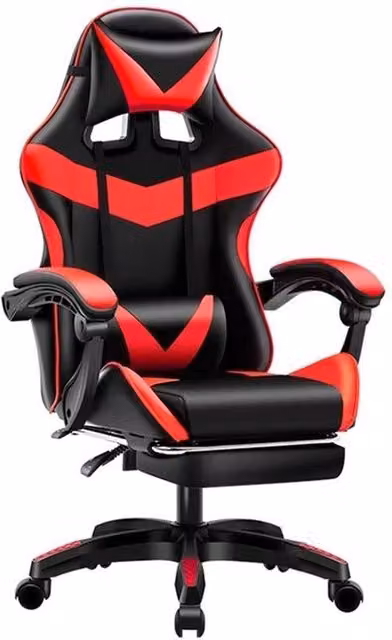 VOGREX Black Synthetic Leather Gaming Chair with Headrest, Armrests and Swivel Function – 1