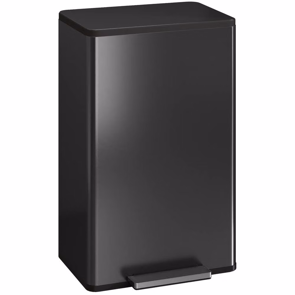 HOMCOM 45L Kitchen Pedal Bin with Soft-Close Lid and Removable Inner Bucket, Black – 2