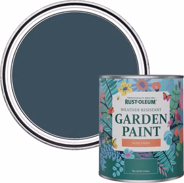 Rust-Oleum Water-Based Garden Paint in Satin Finish, Blue, 0.75 l