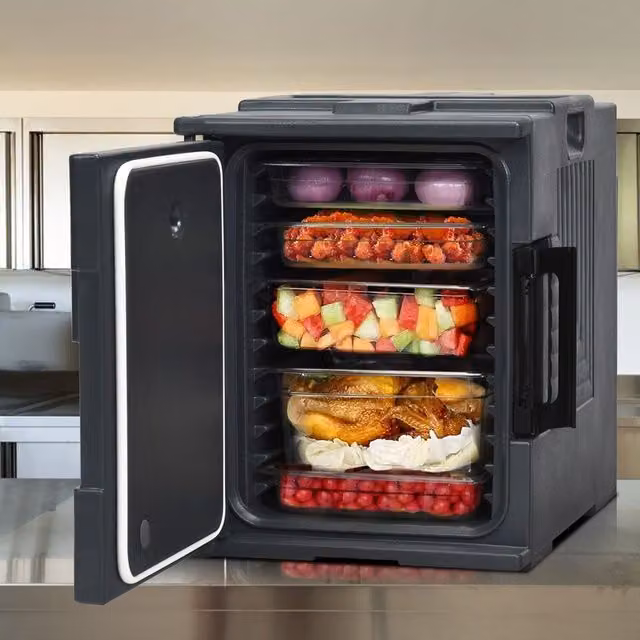 Costway Food Thermal Box Container with Handle, Black