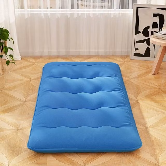 NESTLUNE Blue Roll Up Japanese Floor Futon Mattress W/D/H: 190 x 120 x 10 cm
