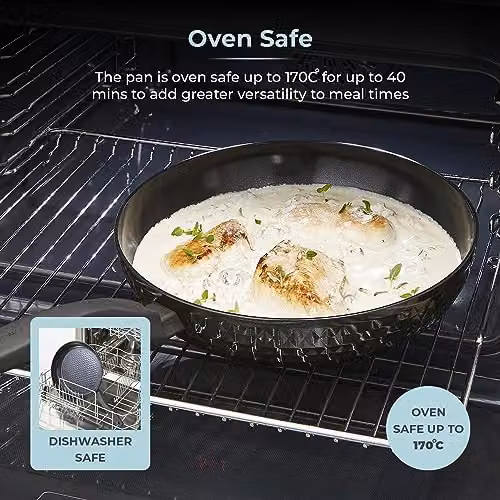 Tower Diamo 28cm Frying Pan with Black Diamond Ceramic Non-Stick Coating, Black – 7