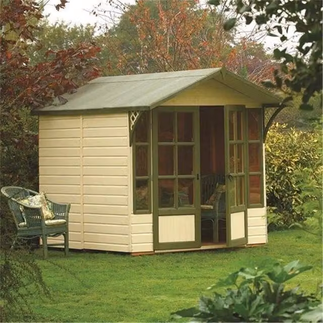 Cheshire 7 x 7 Wood Garden Summerhouse in Natural Brown – 1