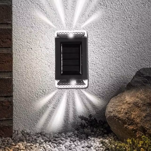 Havendro Solar Powered LED Outdoor Wall Light in Black with Dusk Sensor and Up/Down Lighting – 1