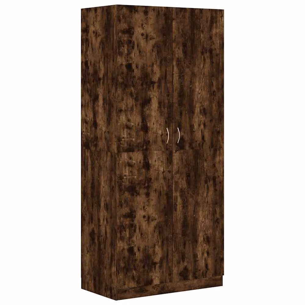 Berkfield Home Smoked Oak Wardrobe in Brown, W/D/H: 90 x 50 x 200 cm – 3