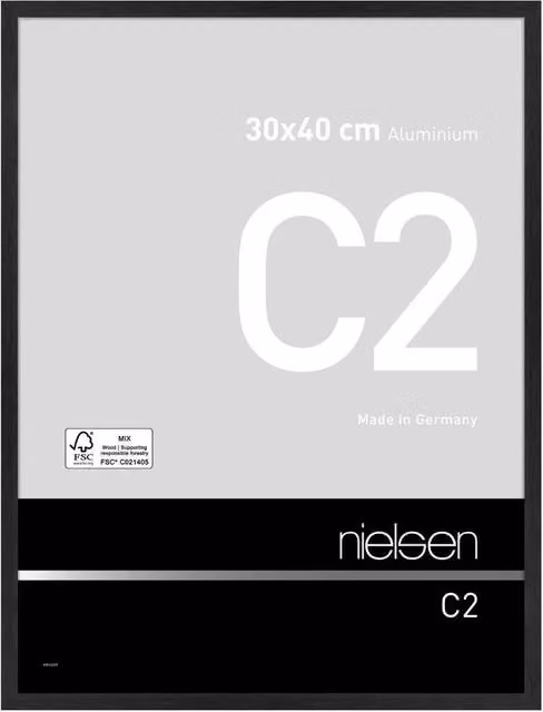 Nielsen Design C2 Aluminium Minimalist Picture Frame, Black, W: 30 cm, H: 40 cm – 1