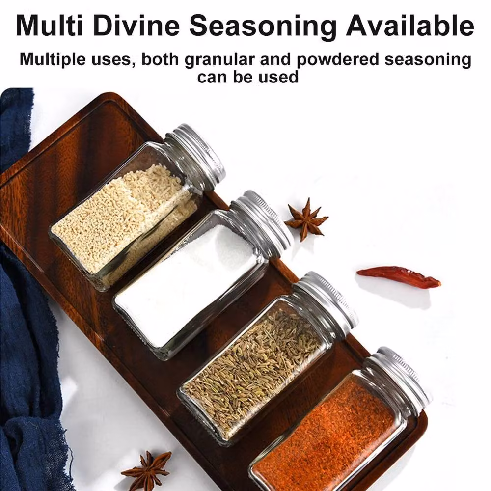 NESTLUNE 12-Piece Clear Glass Spice Jar Set with Shaker Lids – 4