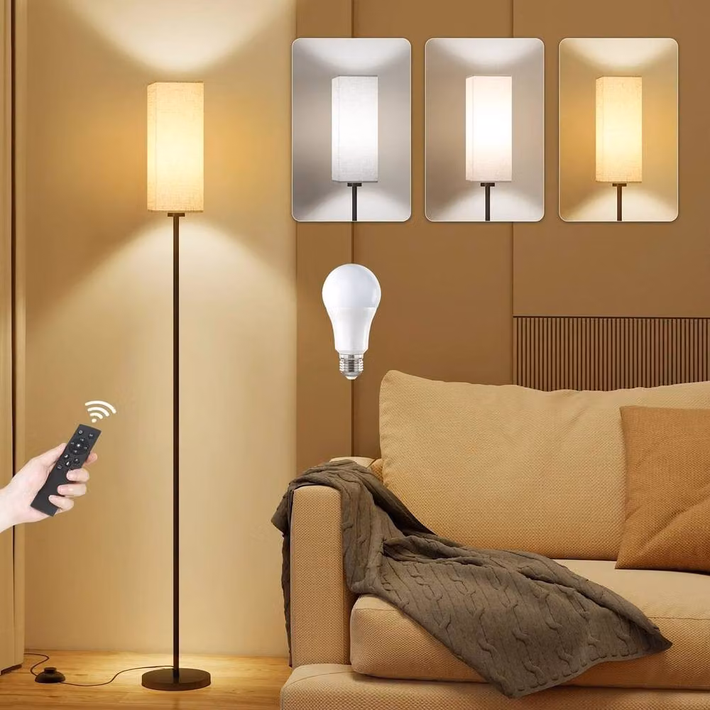 EONLION Modern Dimmable Floor Lamp with Remote Control and Timer, Black – 4