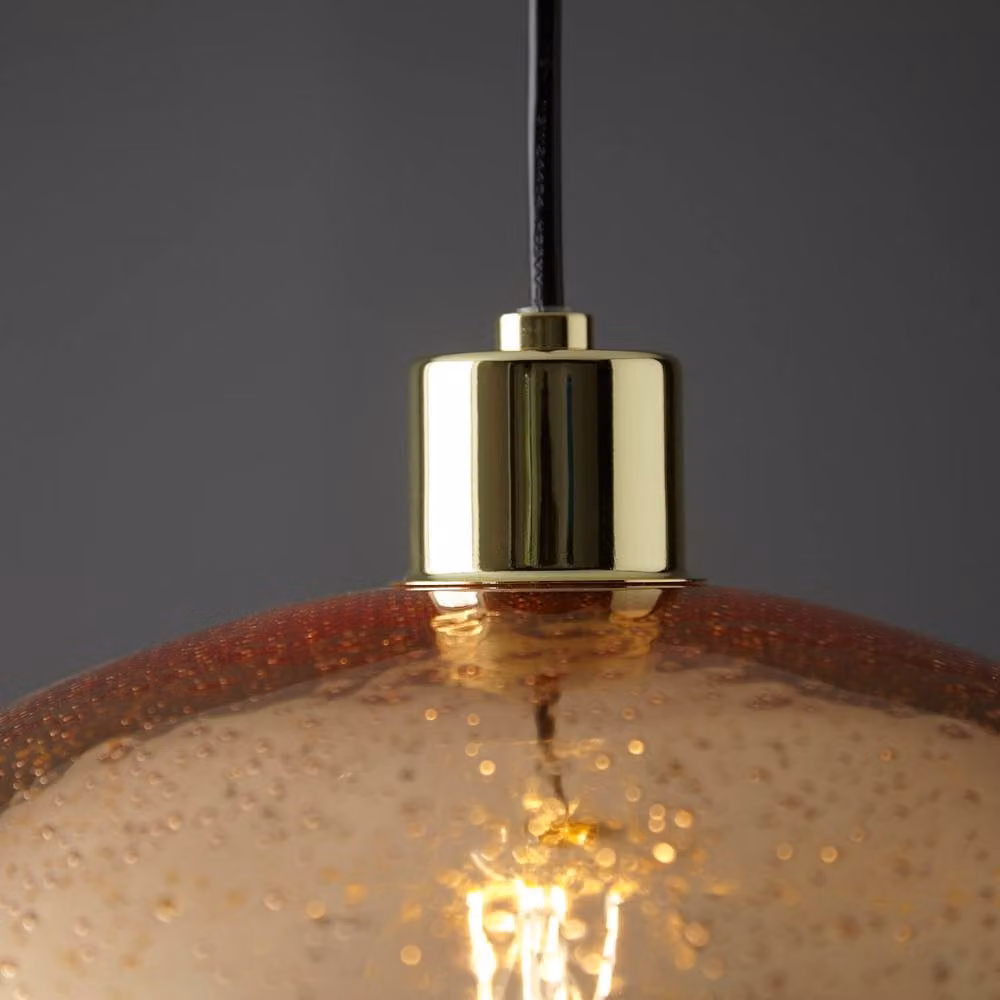 First Choice Lighting Candra Gold Bubbled Mercury Glass Pendant Light – 6