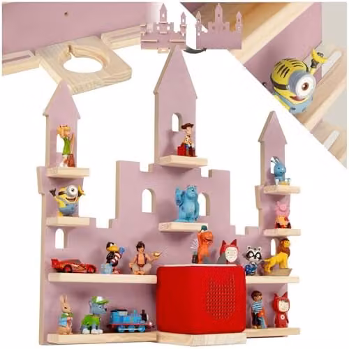 tectake Princess Palace Wall Shelf in Pink for Childrens Bedroom and Playroom – 1