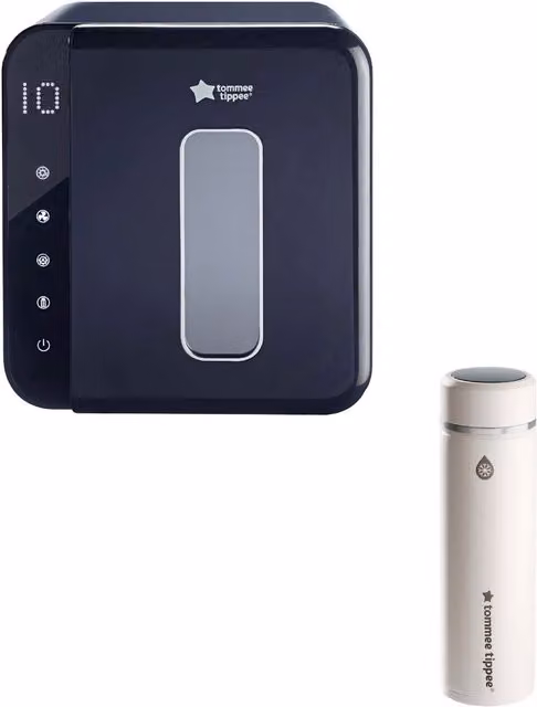 Tommee Tippee Ultra UV 3-in-1 Electric Steriliser and GoPrep Formula Feed Maker Bundle, Black