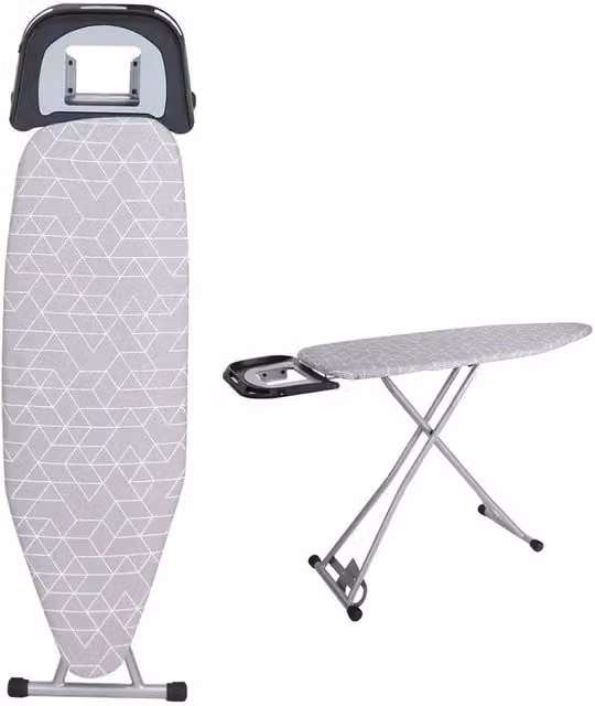 Kelvenix Grey Lightweight Foldable Ironing Board with Steam Permeable Cotton Top, W: 145 cm, D: 40 cm, H: 0.6 m2 – 1