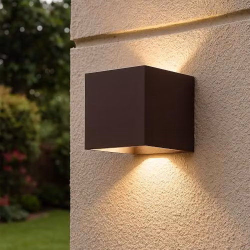 Netlighting Veronika Outdoor Up Down LED Wall Lamp in Brown with Transparent Glass, IP54 Rated – 2