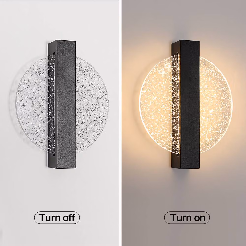 Pheashine Modern Dimmable Round LED Wall Lamp, Black, Diameter: 25 cm – 2