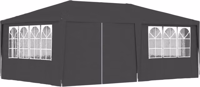 Berkfield Home Professional Party Tent with Side Walls and Windows, Anthracite and Black, W: 6 m, D: 4 m