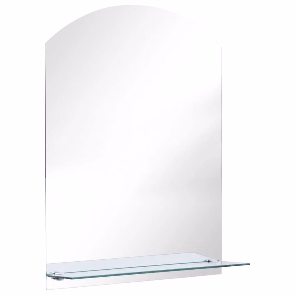 Berkfield Home Minimalist Rectangular Wall Mirror with Shelf in Silver, W: 50 cm, H: 70 cm – 2