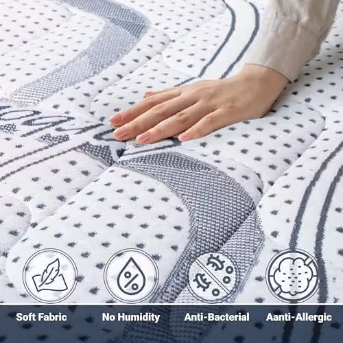 The White Stone Viscoelastic Foam Mattress, White, W/D/H: 135 x 190 x 22 cm – 6