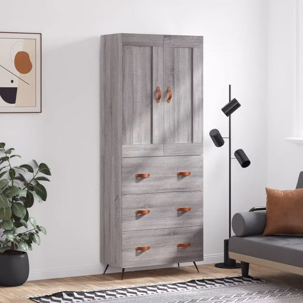 Berkfield Home Grey Sonoma Highboard, W/D/H: 69.5 x 34 x 180 cm – 2