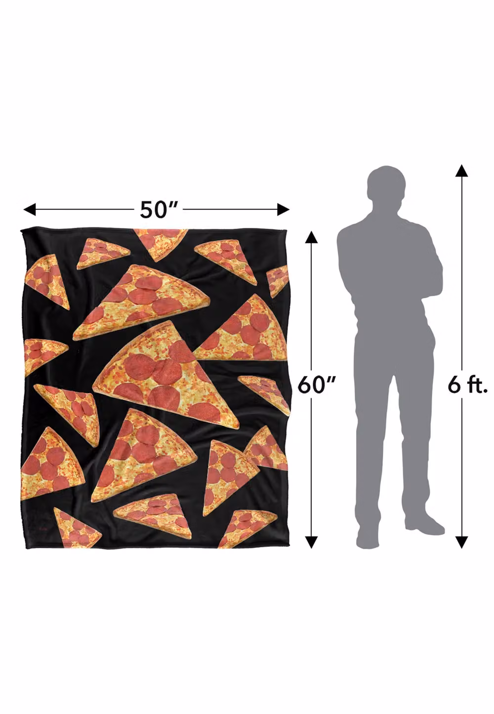 JQ Licensing James Piazza Pizza Pattern Super Soft Fleece Throw Blanket, White, W: 152 cm, D: 127 cm – 8