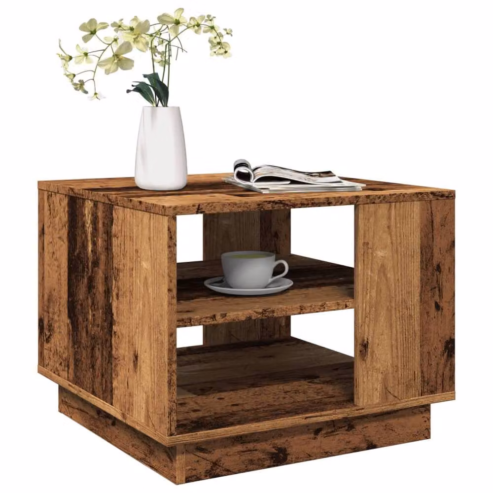 Berkfield Home Old Wood Coffee Table in Brown, W/D/H: 55 x 55 x 42 cm – 2