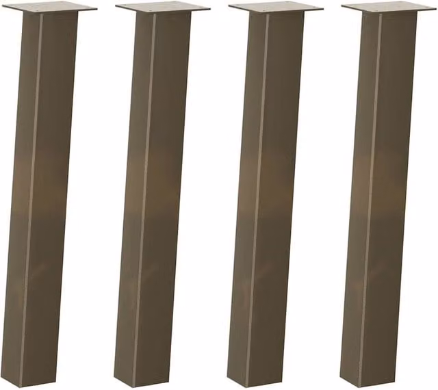 Berkfield Home Steel Coffee Table Legs, 4 Pieces, Brown, Height: 72 cm