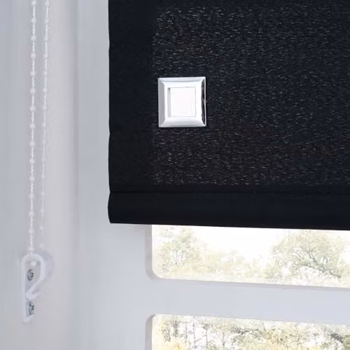 A.Unique Home Trimmable Square Eyelet Roller Blind in Black, W: 180 cm, H: 170 cm – 3