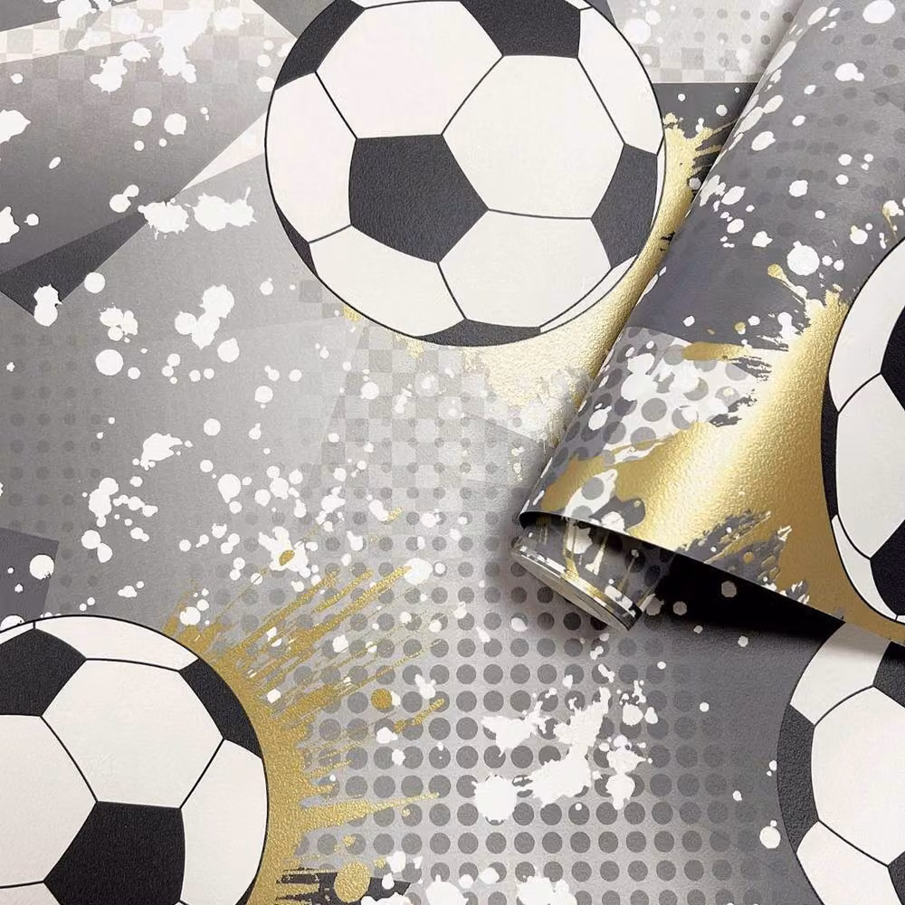 Holden Decor Frenzy Football Textured Wallpaper in Grey – 3