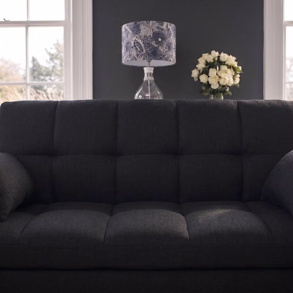 Sofaya Arlo Black Fabric 2 Seater L-Shape Sofa Bed with Pull Out Drawer and Left Facing Chaise – 4
