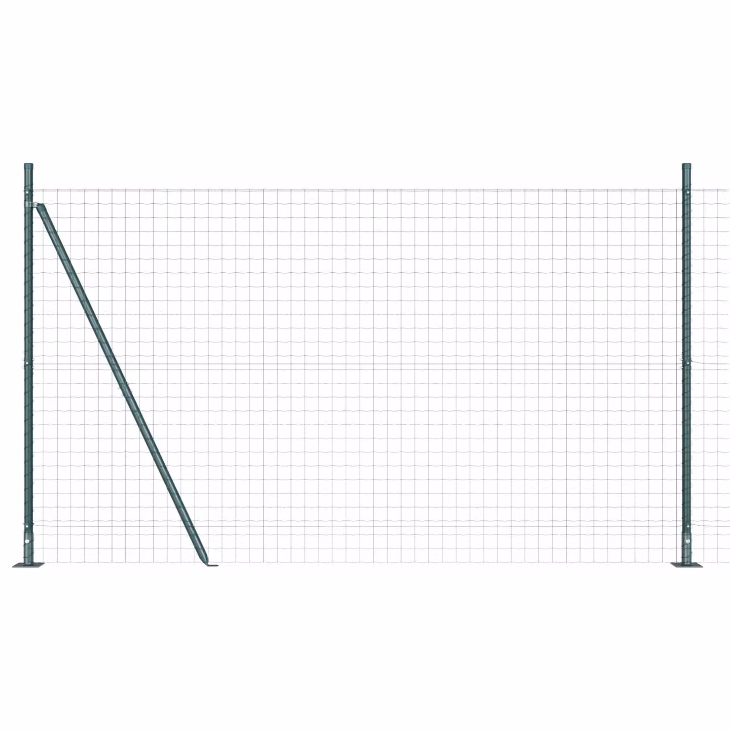Berkfield Home Euro Fence with 7 Flanged Posts, Galvanised Steel, Silver, 1.6 x 10 m – 2
