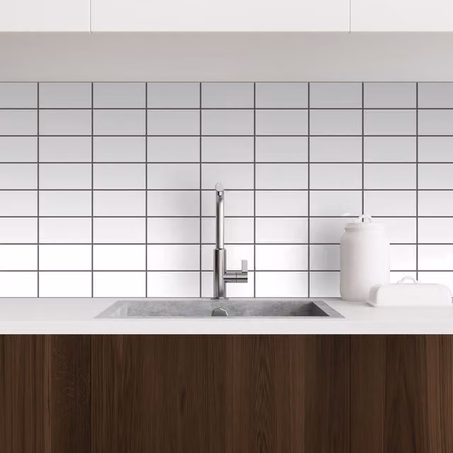 WALPLUS 3D Tile Stickers in White