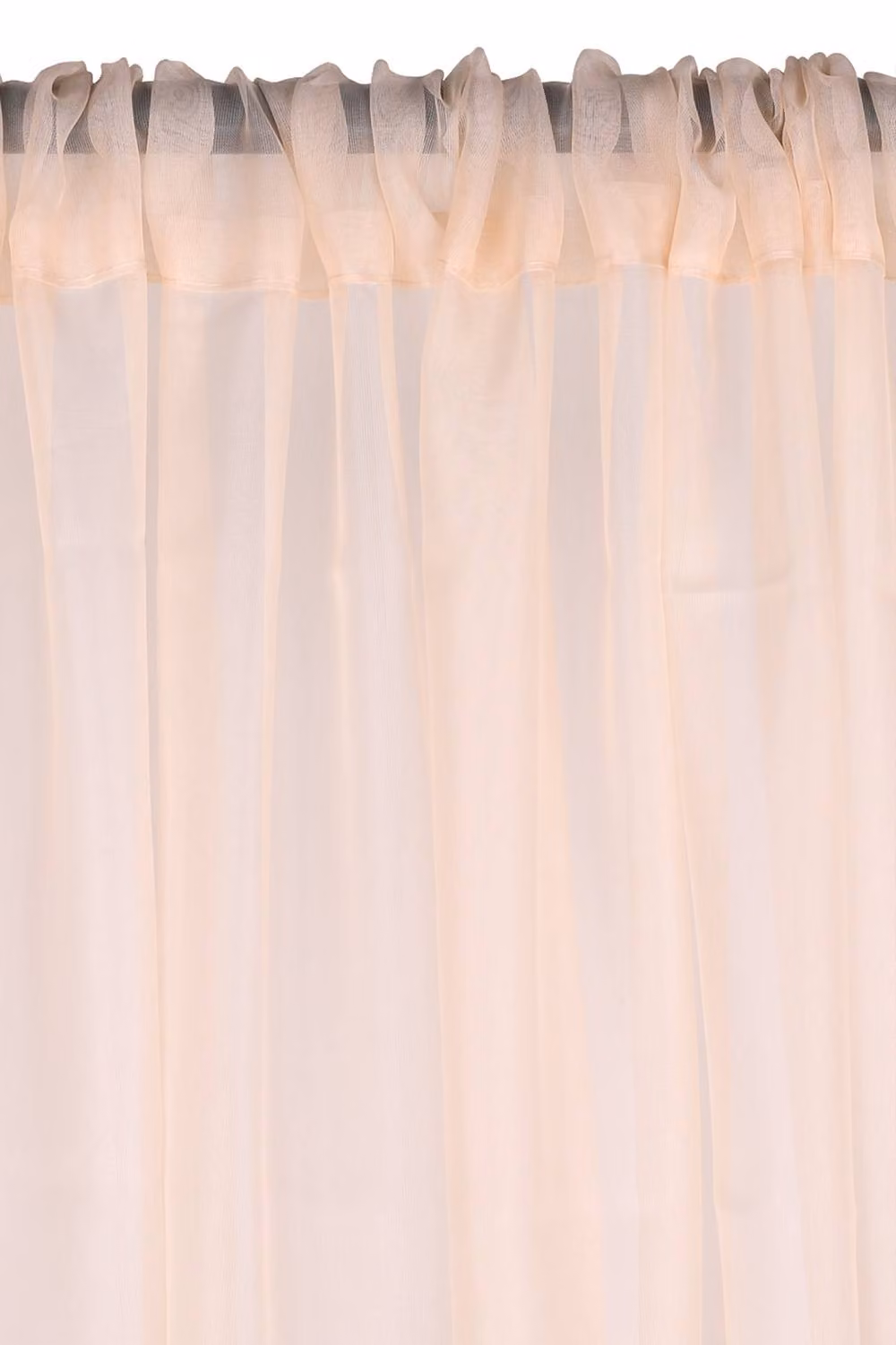 Neel Blue Semi-Transparent Voile Curtain Pair in Cream, Width: 142 cm, Drop: 229 cm – 2