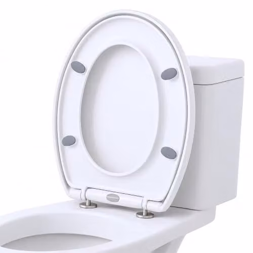 Harbour Housewares Round Soft Close Toilet Seat in White – 1