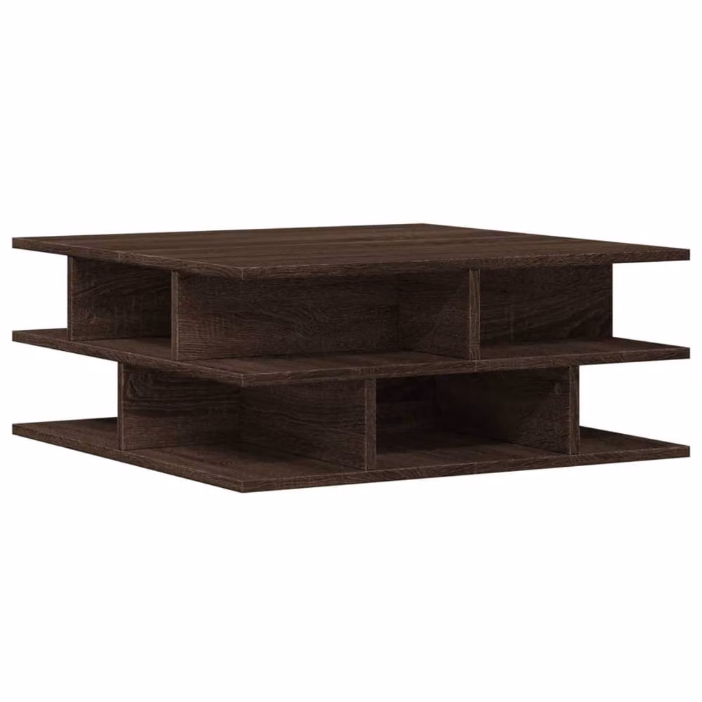 Berkfield Home Modern Square Coffee Table in Brown Oak, W/D/H: 70 x 70 x 29 cm – 3