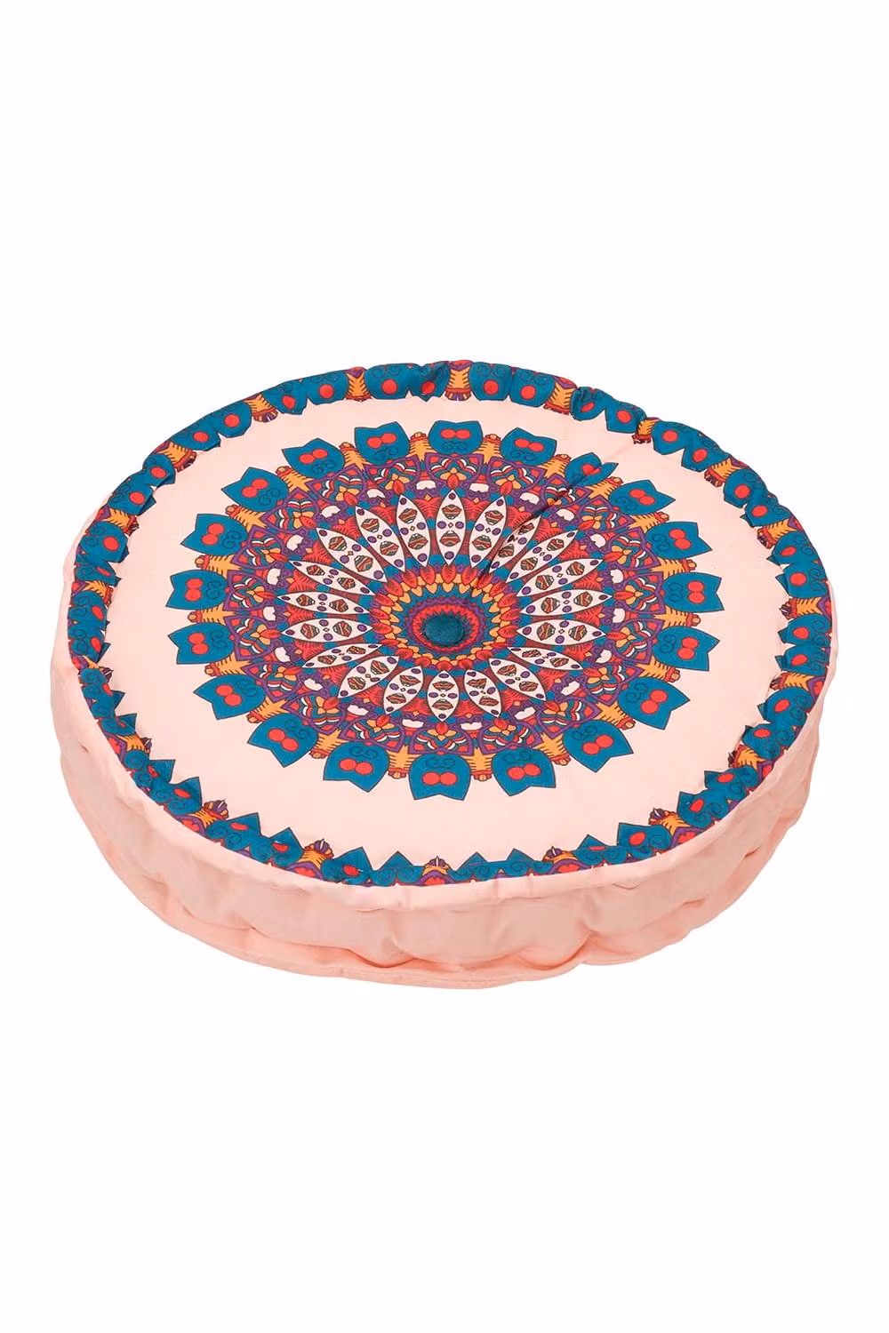 Living and Home Ethnic Geometric Round Tatami Seat Cushion in Pink – 5