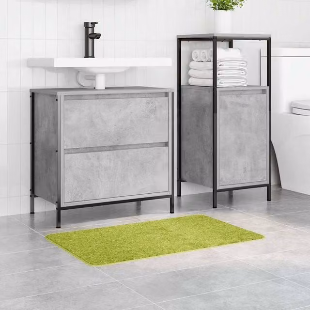 Berkfield Home Rectangular Non-Slip Bath Mat, Green, W: 80 cm, D: 50 cm – 1