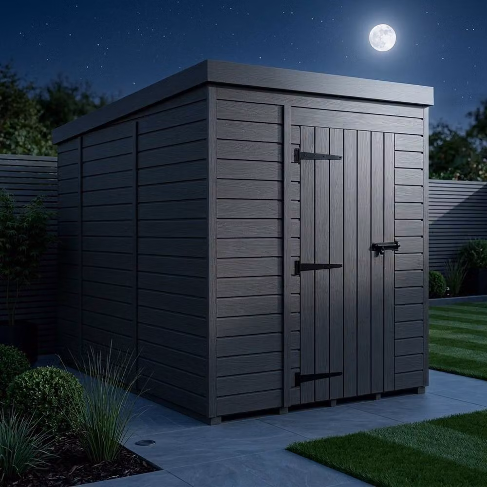 Buttercup Farm Grey Composite Pent Garden Shed with Single Door and No Windows W/D/H: 305 x 183 x 210 cm – 3