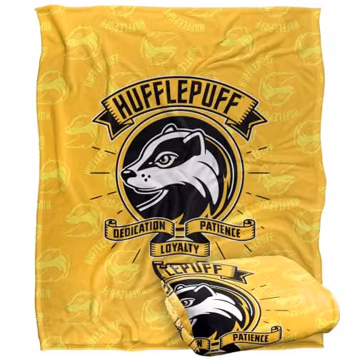 Warner Brothers Harry Potter Hufflepuff White Fleece Throw Blanket, W/D/H: 152 x 127 cm