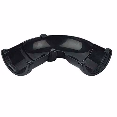 FloPlast Half Round Gutter Adjustable Angle, 112mm, Black