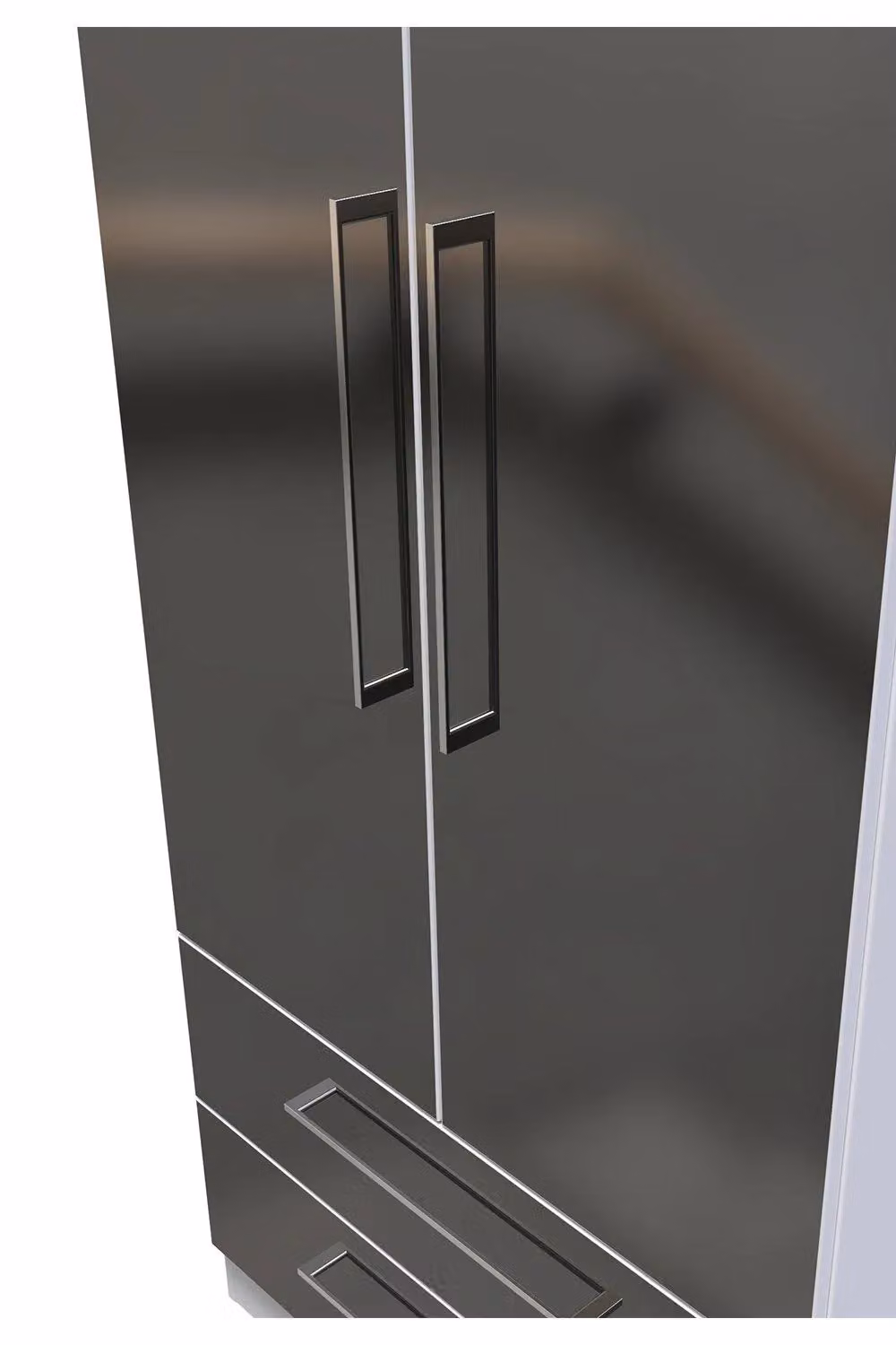 2 U Gloucester Ready Assembled 2 Door 2 Drawer Wardrobe in Black – 3