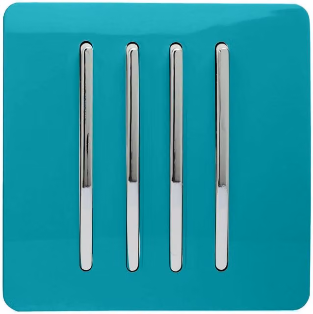 Trendi Two Way Flush Rocker Single Plate Light Switch in Teal