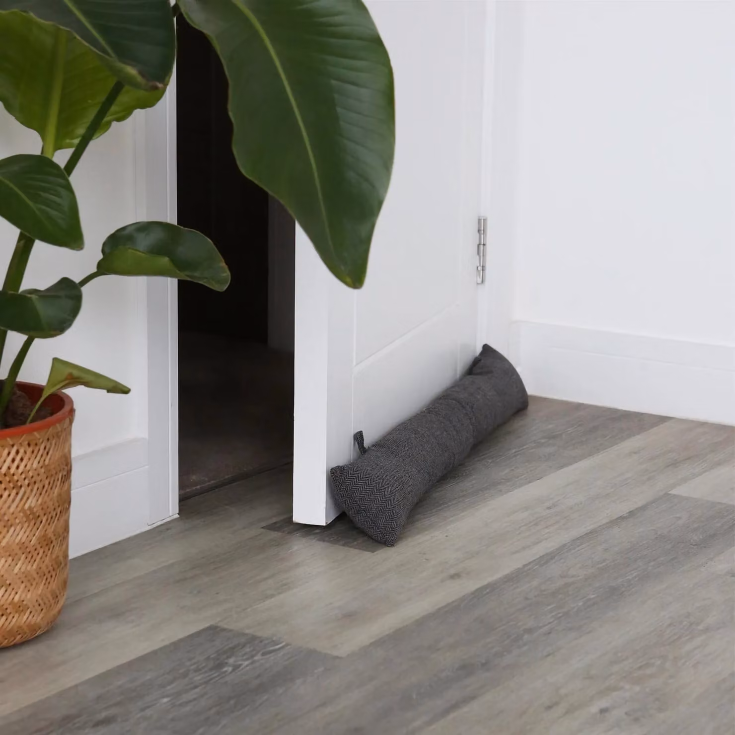 Nicola Spring Mismatched Herringbone Draught Excluder Set in Grey, Length: 78.5 cm – 7