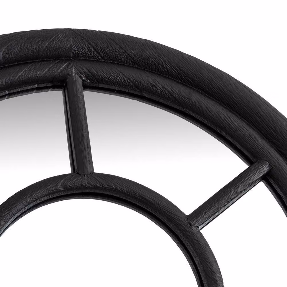 Lemon Pavilion Black Wood Tall Arched Window Wall Mirror, W: 50 cm, H: 170 cm – 3