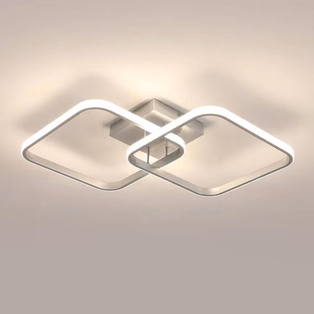 COMELY Square LED Ceiling Light in Silver, 42W, 4725LM, Dia: 64 cm
