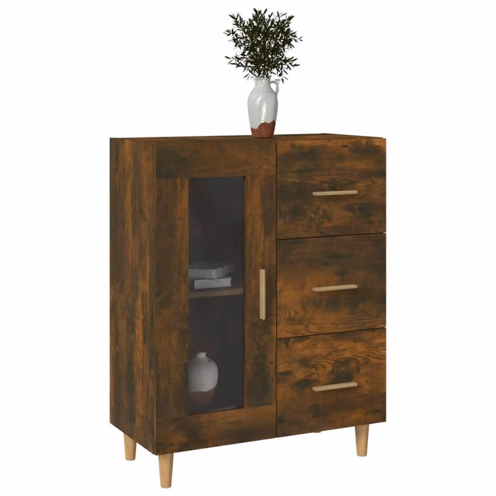 Berkfield Home Smoked Oak Sideboard in Brown, W/D/H: 69.5 x 34 x 90 cm – 3