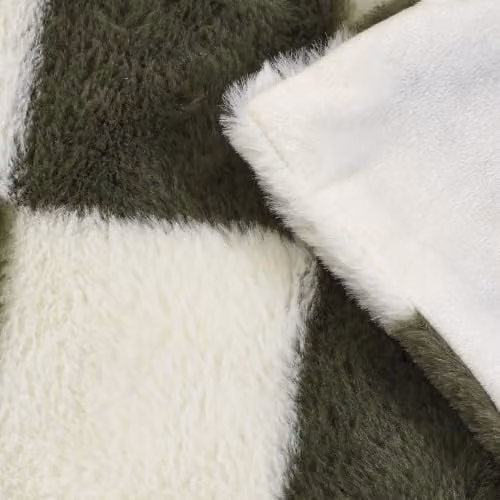 Catherine Lansfield Cosy Soft Checkerboard Fleece Throw in Green, W/D/H: 130 x 170 cm – 6