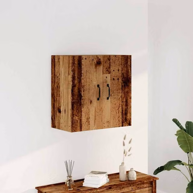 Berkfield Home Wall Mounted Cabinet in Old Wood Brown, W/D/H: 60 x 31 x 60 cm